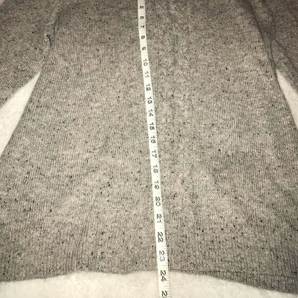 : : TORRID taupe marled keyhole cable knit sweater with thumb holes : : - Picture 8 of 11